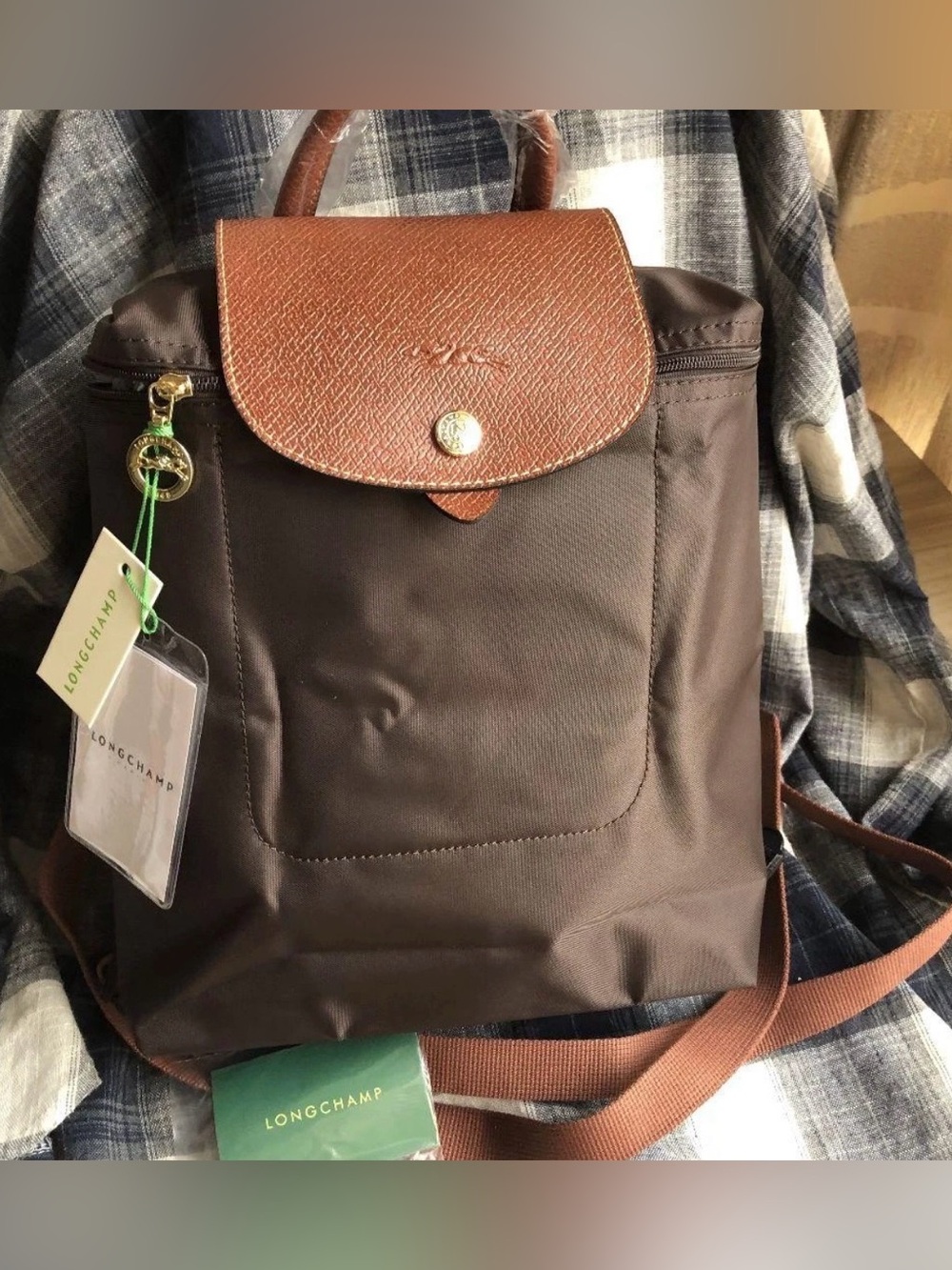 Longchamp Backpack Nylon Le Pliage Brown